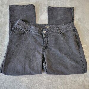 Riders Lee Womens Jeans 20W Plus Straight Leg Muted Black Denim SL100E